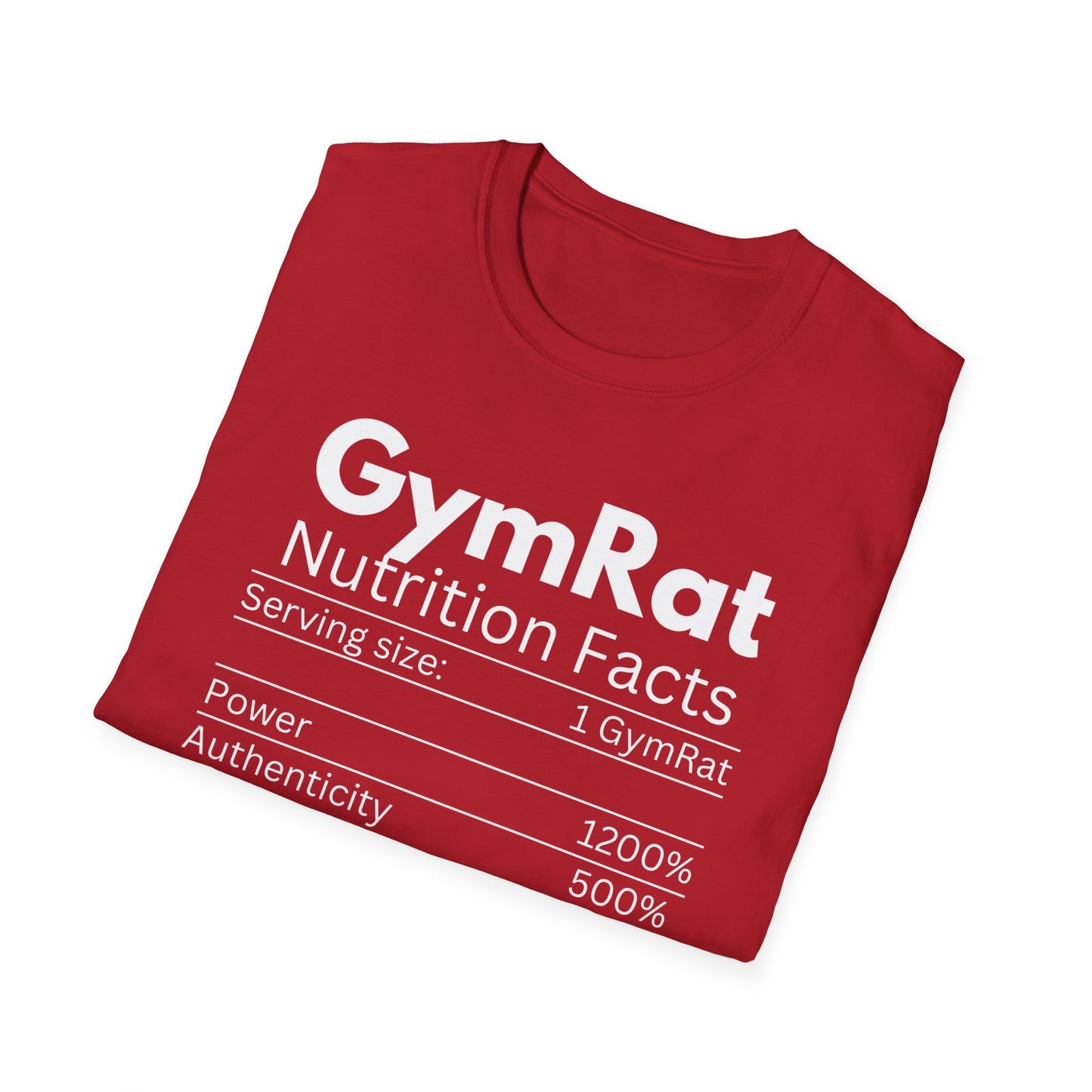 Gym Rat Nutrition Facts T-Shirt - Unisex Fitness Tee for Workout Lovers
